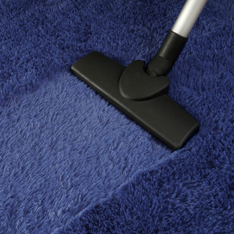 ISEAU Oval Fluffy Rug Carpets, Modern Plush Shaggy Area Rug for Kids Bedroom Extra Comfy Cute Nursery Mat Bedside Mats for Boys Girls Room Home Decor, 2.6 x 5.3ft, Light Navy - Image 5